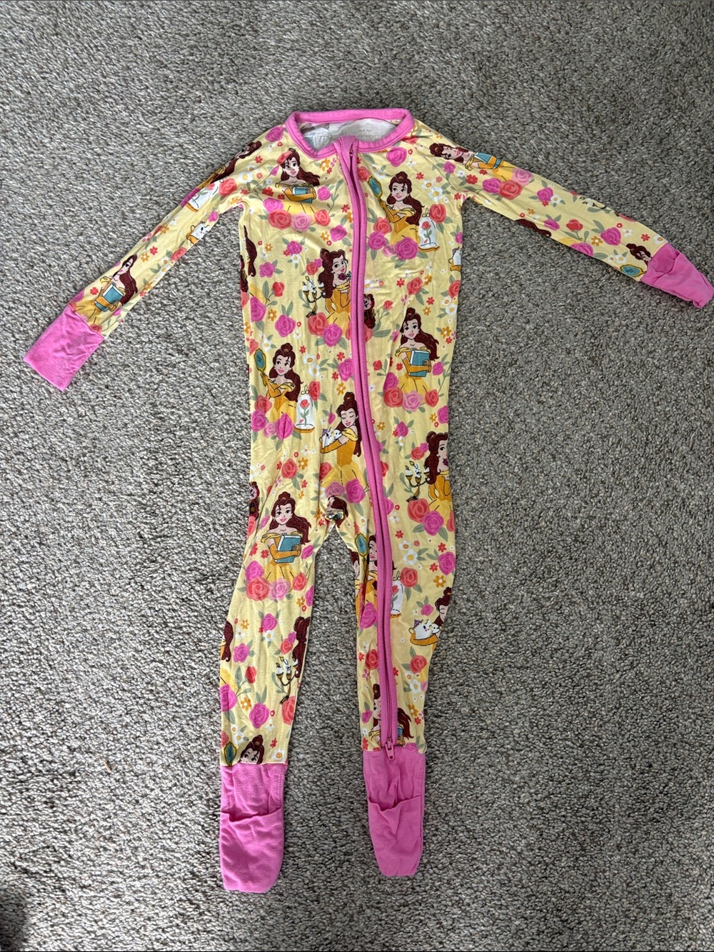 Little Sleepies Disney Belle Print Zippie
